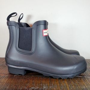 Hunter Original Chelsea Boots Womens Size 6 Short Rain Boots Waterproof Black